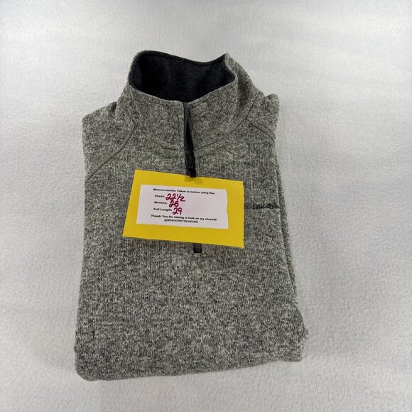 Eddie Bauer Pullover Sweater mens size L 1/4 zip Knit gray Mock Neck - Picture 8 of 8